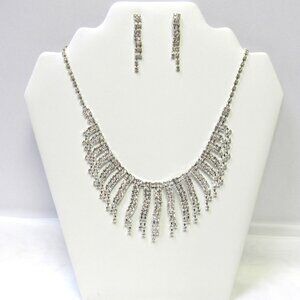 Rhinestone Fancy Sparkle Necklace Set Prom Wedding Evening Formal Pageant NEW